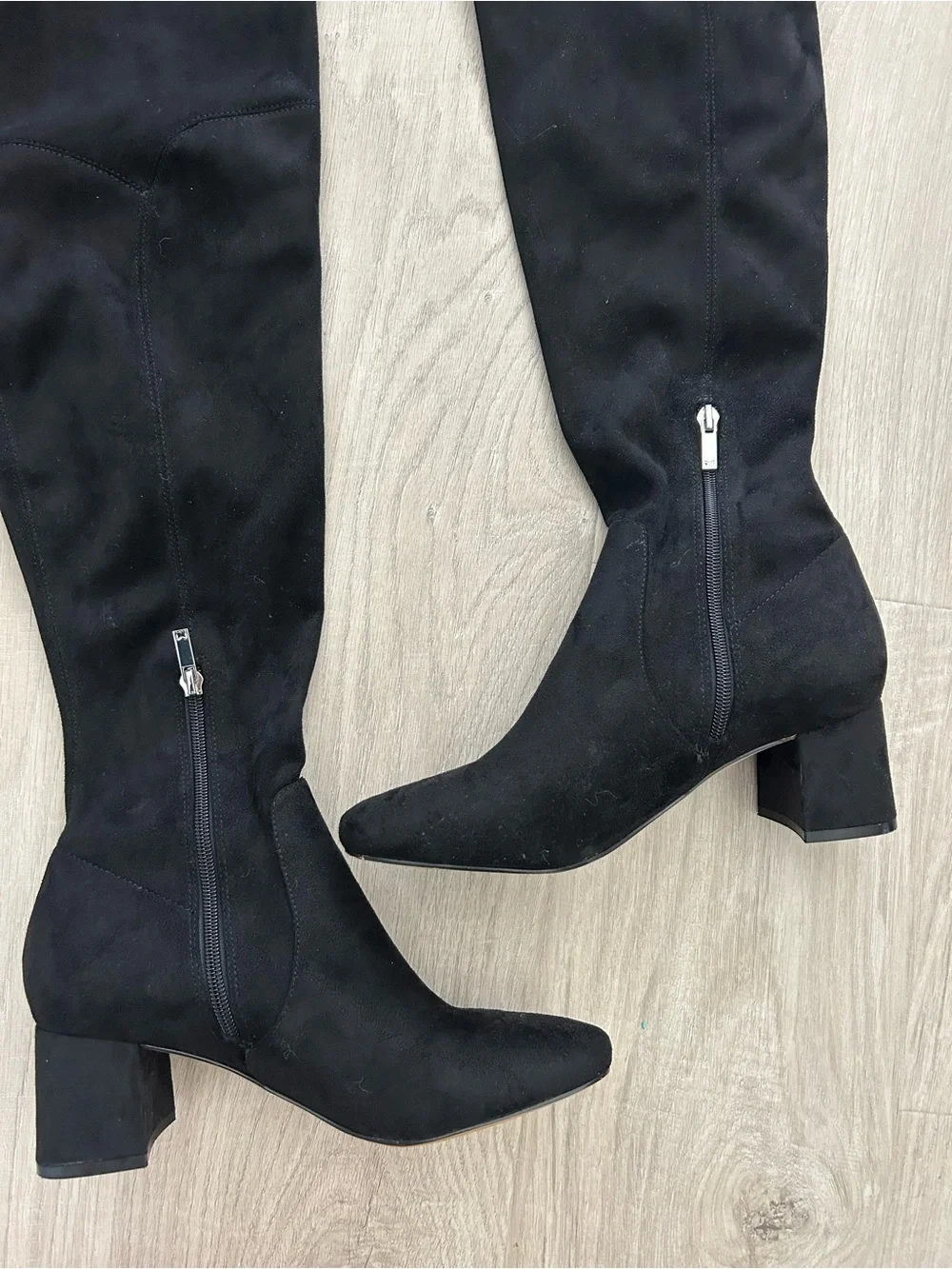 Marc Fisher Black Over-The-Knee Block Heel Boots